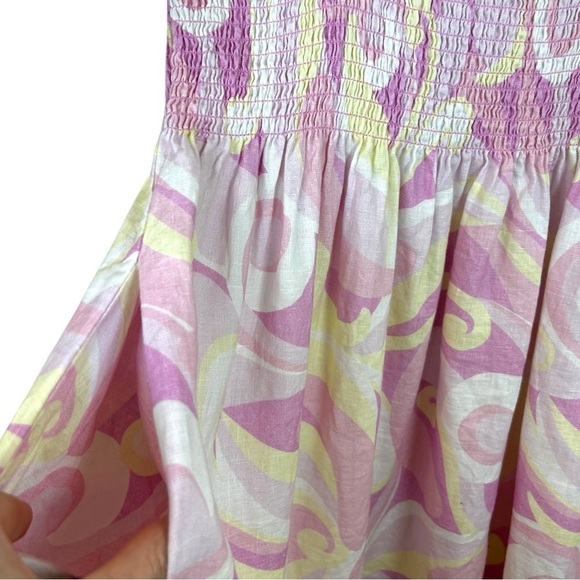 Hill House - ‘Elizabeth Nap’ Mini Linen Dress ‘Candy Kaleidoscope’, Pink X-Small - Picture 14 of 17